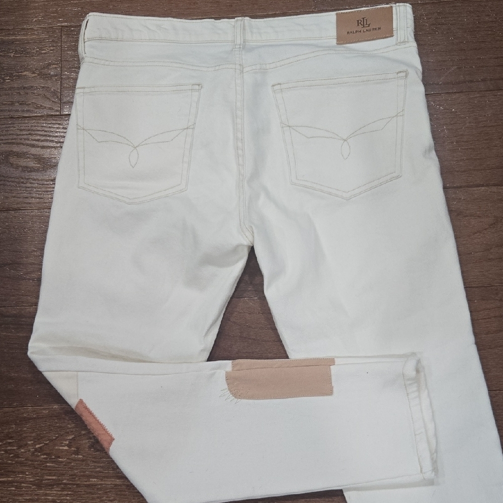 Ralph Lauren Cream, Patchwork Jeans, Size 8 - Picture 6 of 7